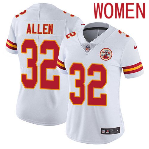 Women Kansas City Chiefs #32 Marcus Allen Nike White Vapor Limited NFL Jersey